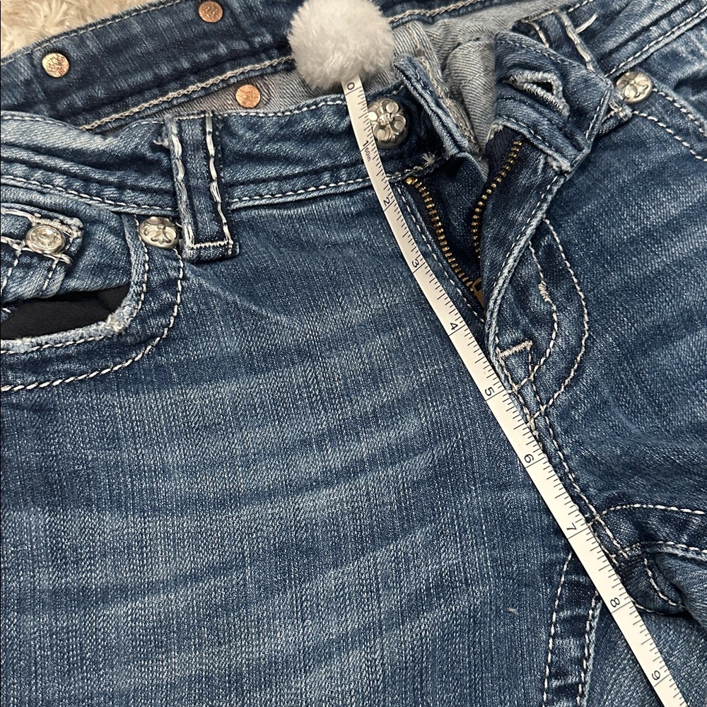Miss Me Blue Boot Cut Jeans with Embroidery - Picture 4 of 5